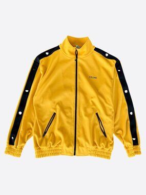 Celine Yellow & Black Logo Striped Track Jacket